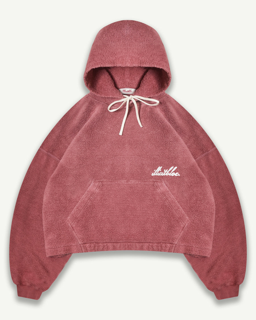 REVERSE BOX HOODIE - WASHED BURGUNDY