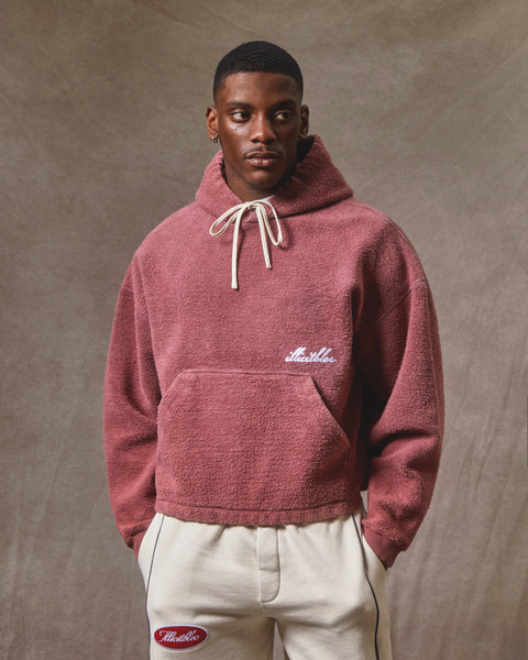 REVERSE BOX HOODIE - WASHED BURGUNDY