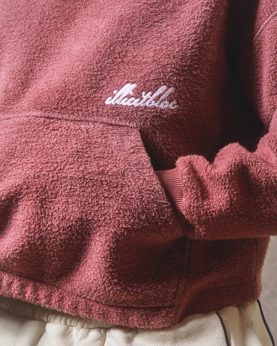REVERSE BOX HOODIE - WASHED BURGUNDY