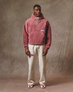 REVERSE BOX HOODIE - WASHED BURGUNDY