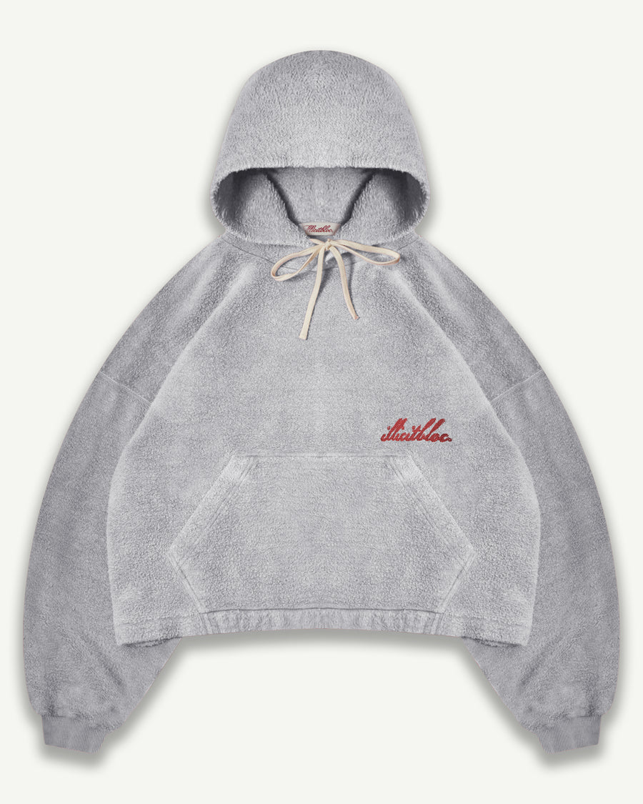 REVERSE BOX HOODIE - POWDER GREY
