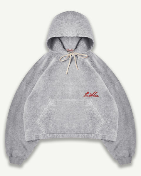 REVERSE BOX HOODIE - POWDER GREY
