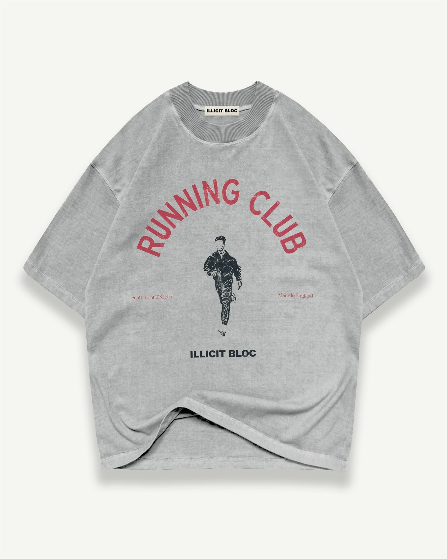 RUNNING CLUB T-SHIRT - POWDER GREY