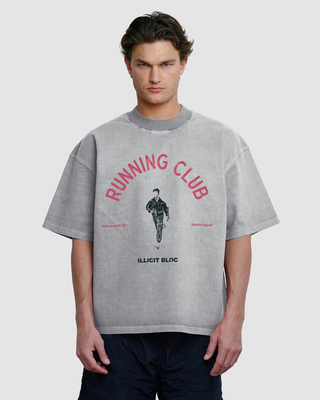 Running Club T-shirt - Powder Grey
