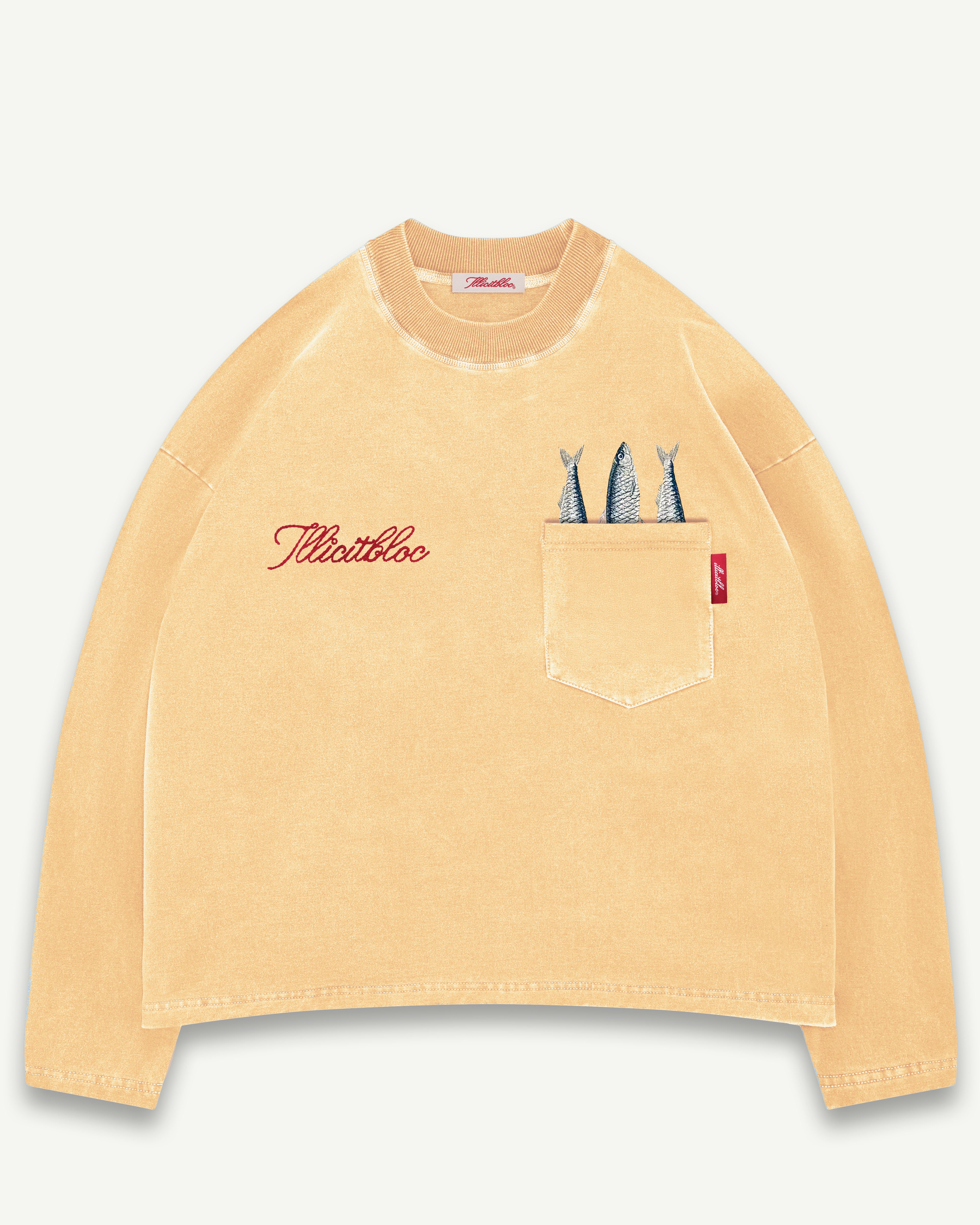 SARDINE POCKET LONG SLEEVE T-SHIRT - MIMOSA