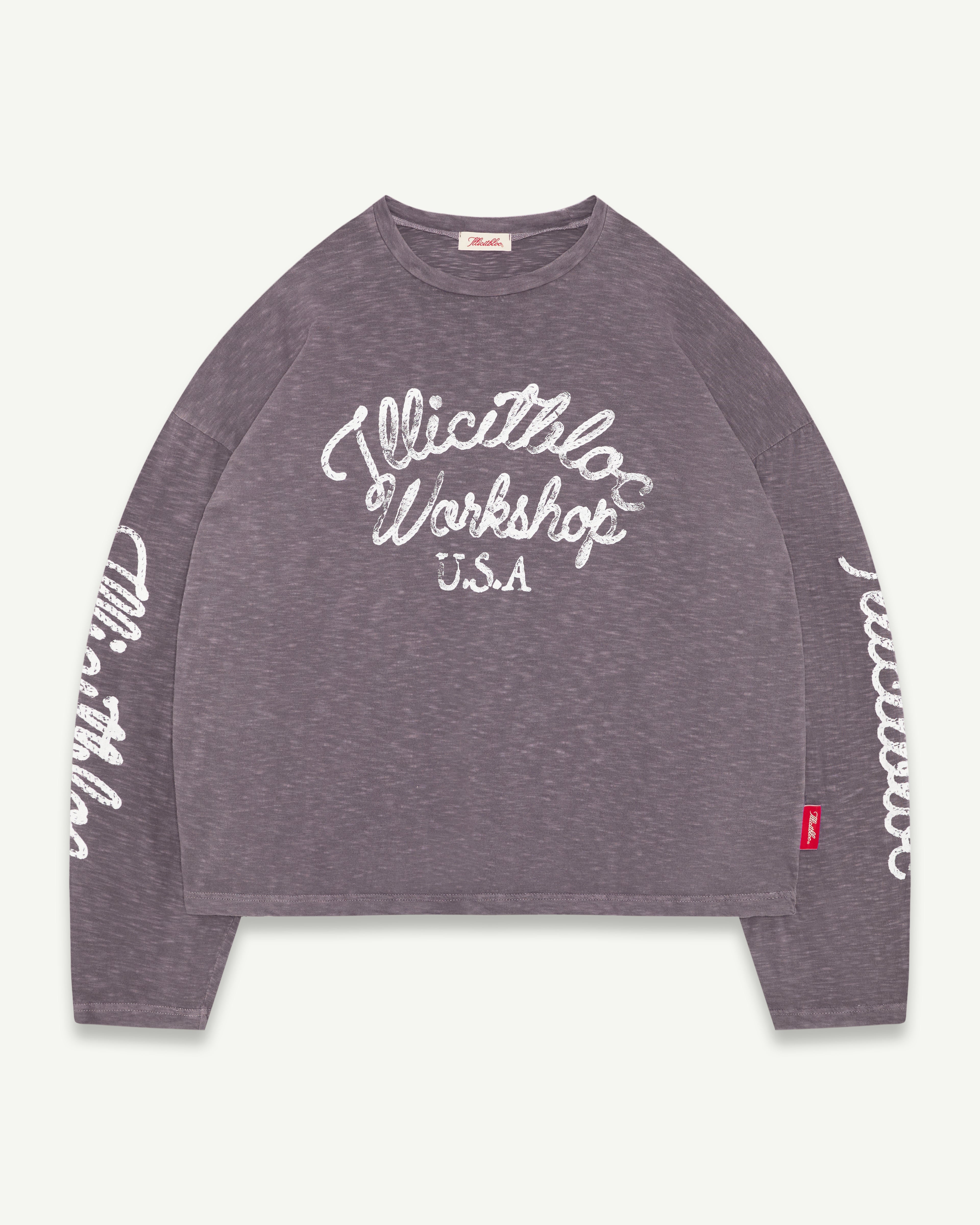 STALLIONS SLUB LONG SLEEVE T-SHIRT - SLATE