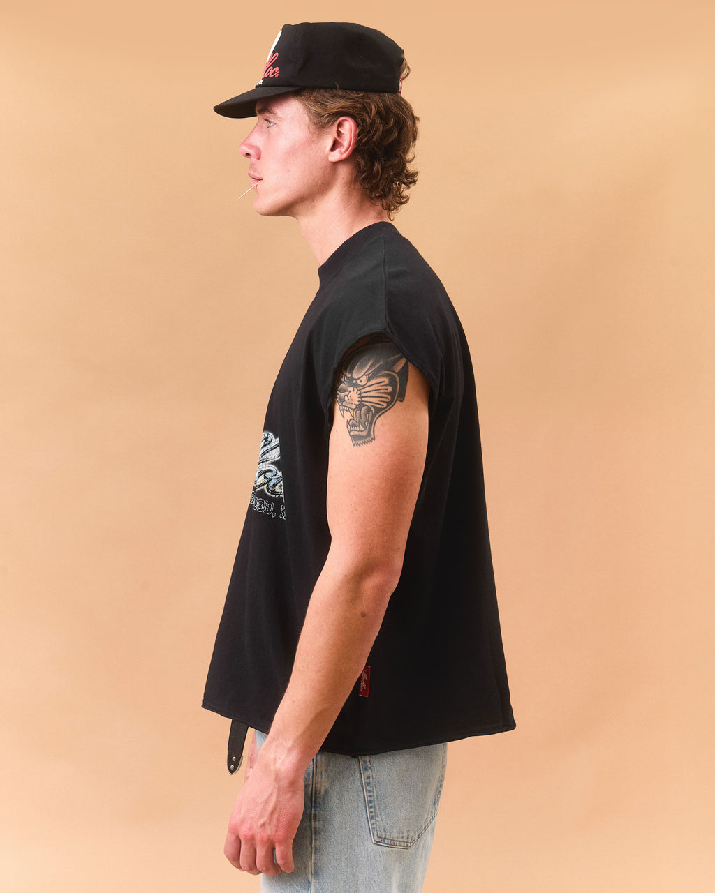 CHROME FEATHERKNIT™ RAW HEM TANK - VINTAGE BLACK