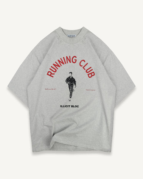 RUNNING CLUB T-SHIRT - GREY MARL