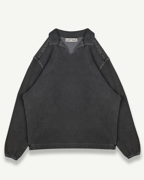 DRILL TOP - WASHED BLACK