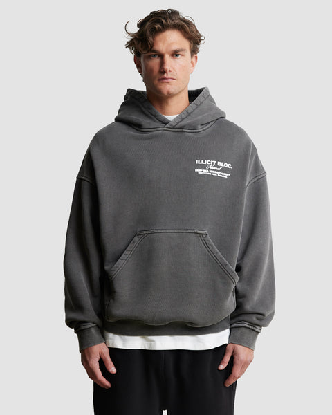 NAUTICAL RESEARCH HOODIE - WASHED BLACK