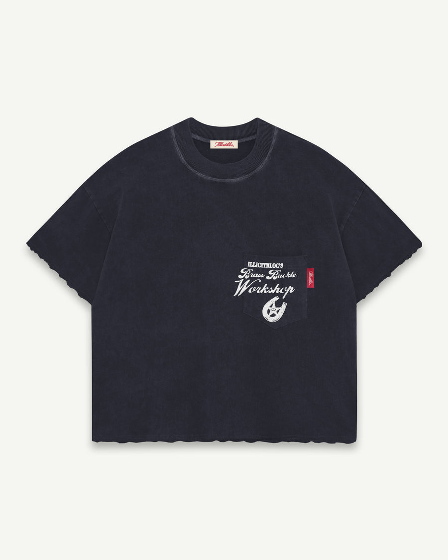 WORKSHOP FEATHERKNIT™ RAW HEM T-SHIRT - VINTAGE BLACK