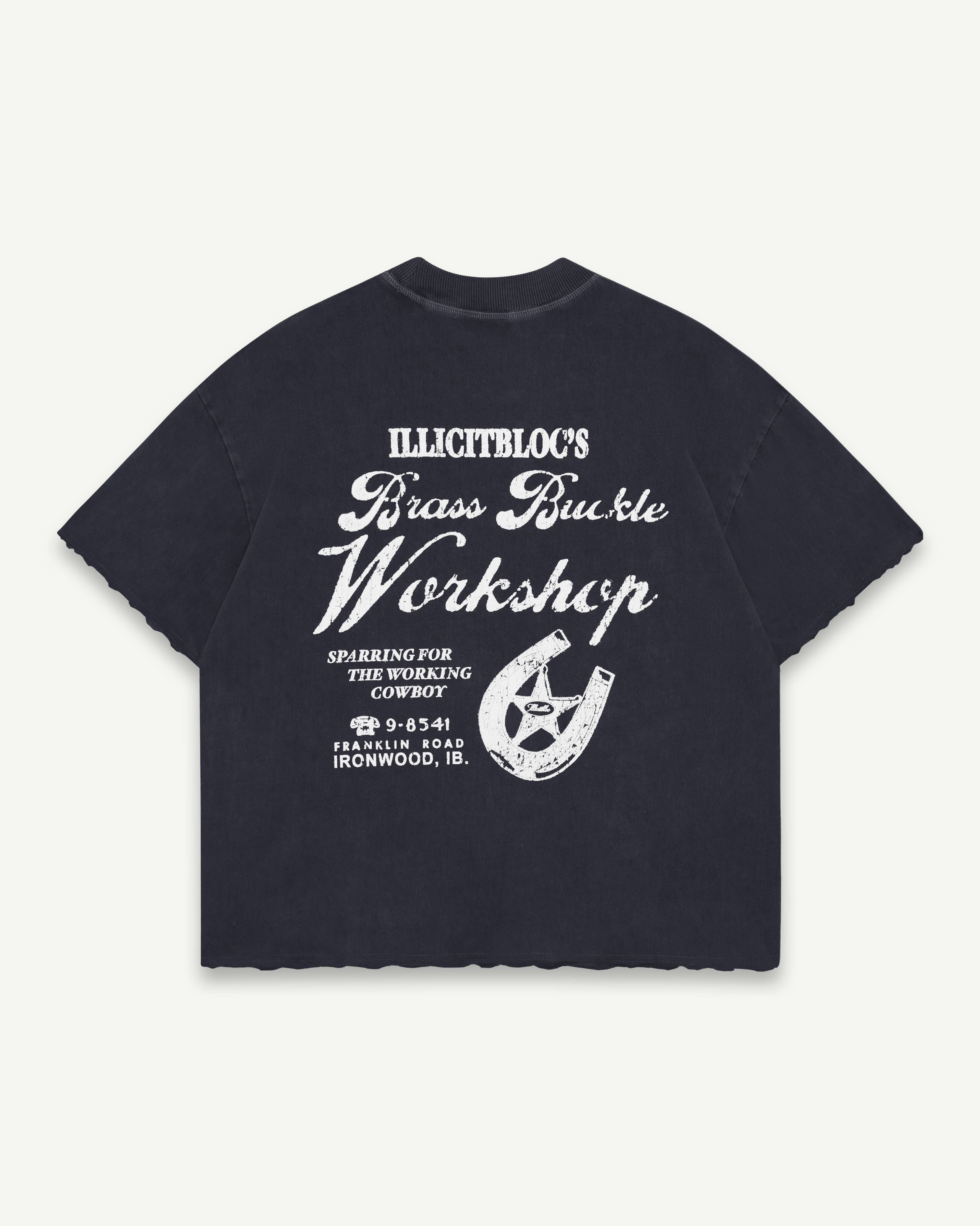 WORKSHOP FEATHERKNIT™ RAW HEM T-SHIRT - VINTAGE BLACK