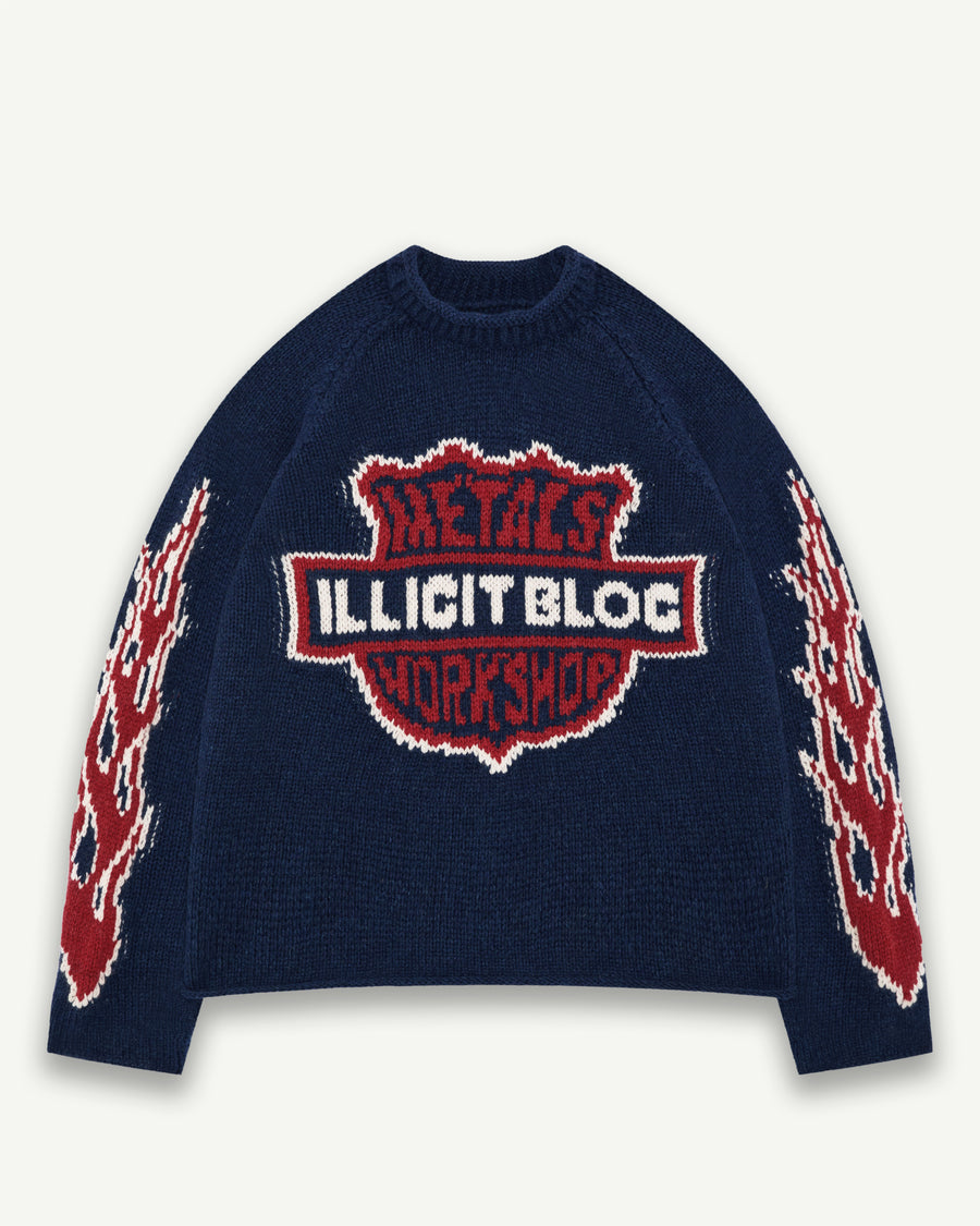 WORKSHOP ROLLNECK PULLOVER - NAVY