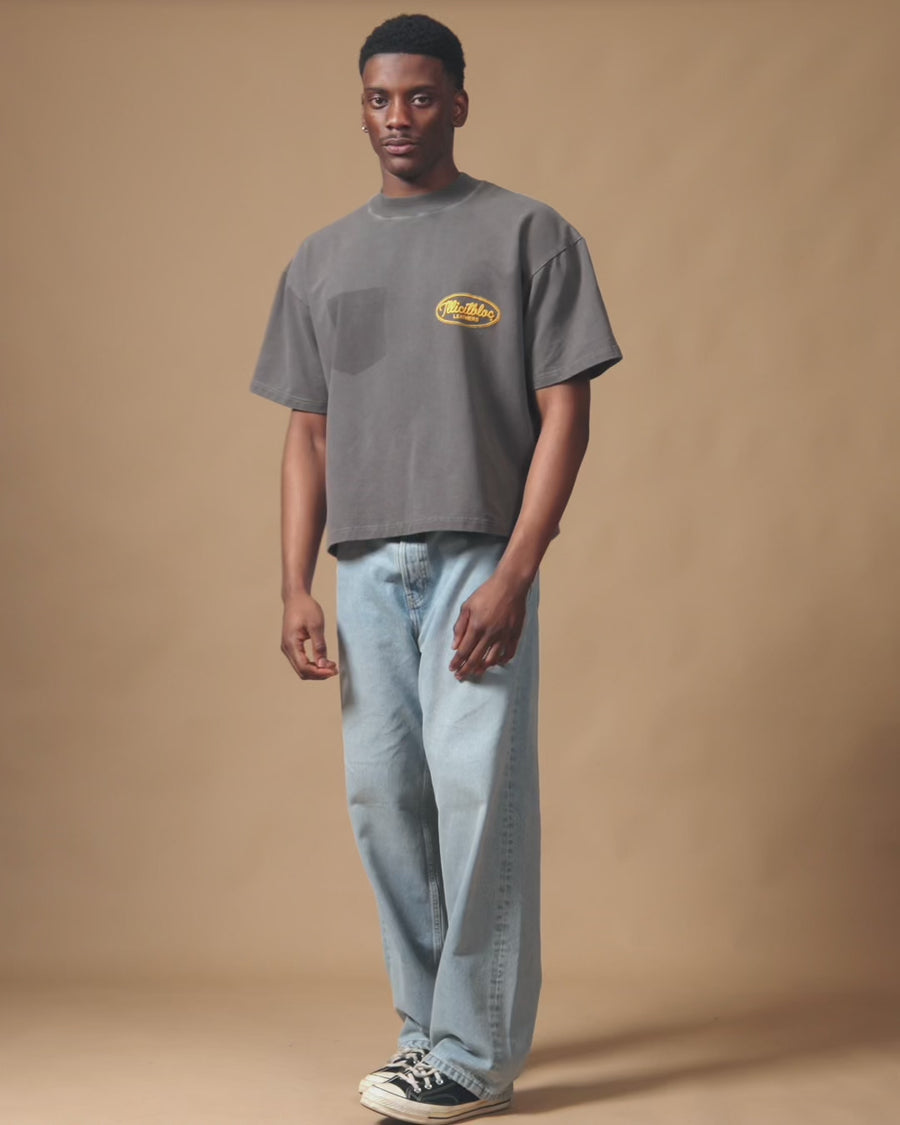 LEATHERS CLOUDWEAVE™ FADED POCKET T-SHIRT - CHARCOAL