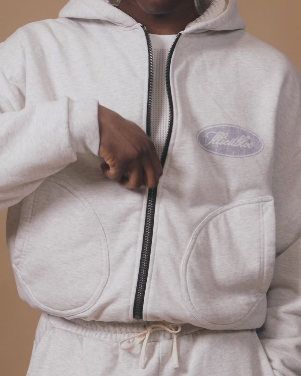 FLIGHT WAFFLE LINED ZIP HOODIE - HEATHER