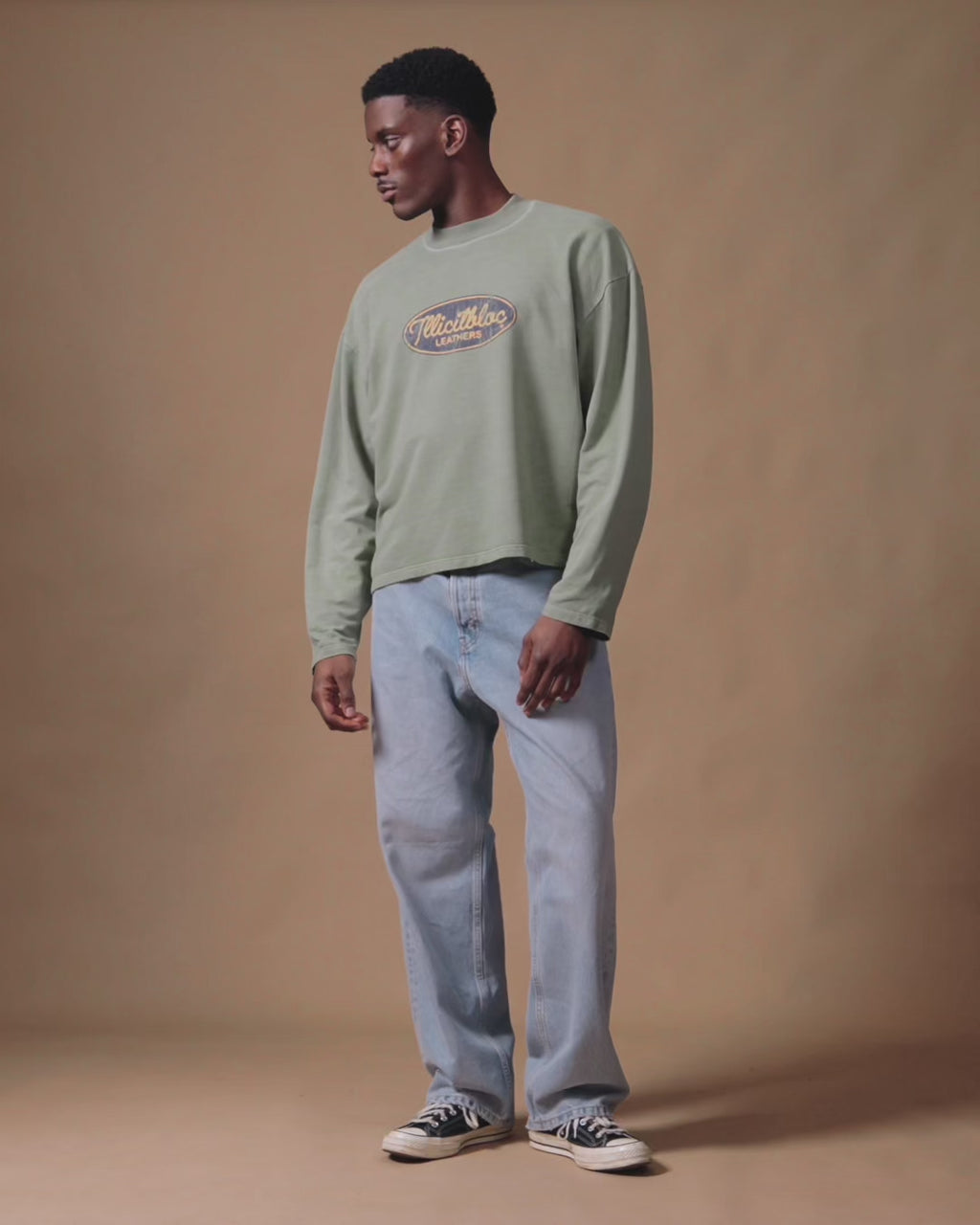 LEATHERS CLOUDWEAVE™ LONG SLEEVE T-SHIRT - MOSS GRAY