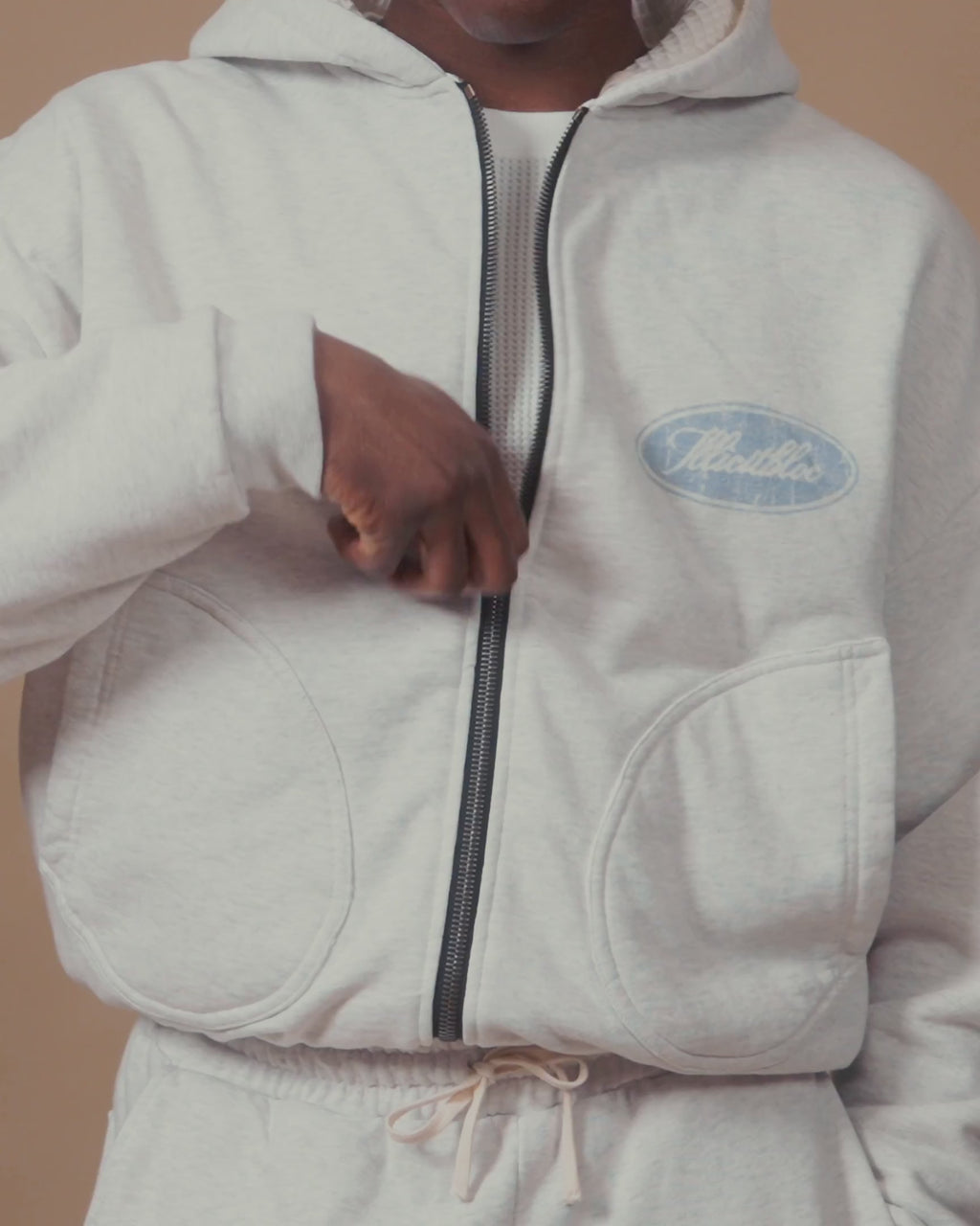 FLIGHT WAFFLE LINED ZIP HOODIE - HEATHER
