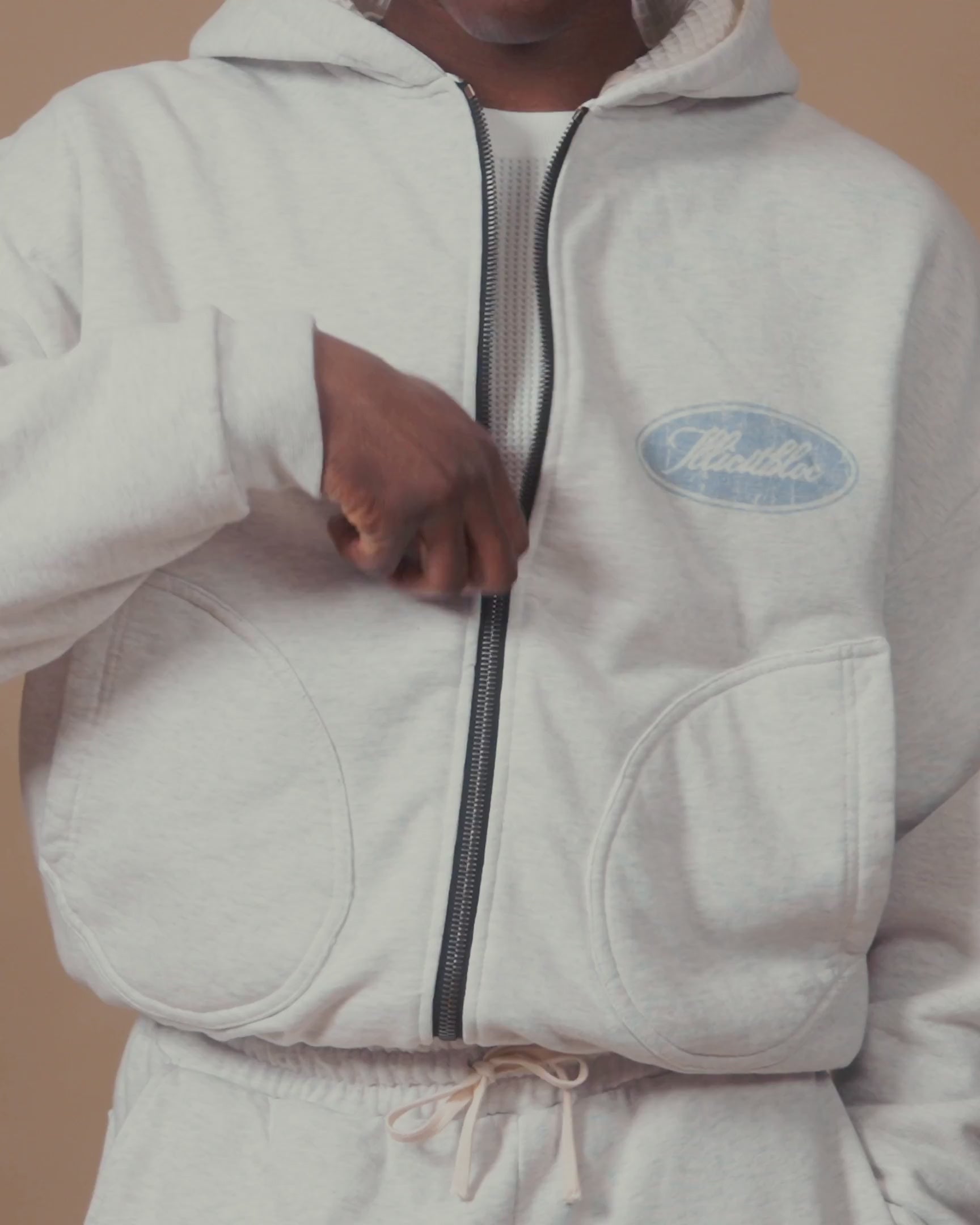 FLIGHT WAFFLE LINED ZIP HOODIE - HEATHER