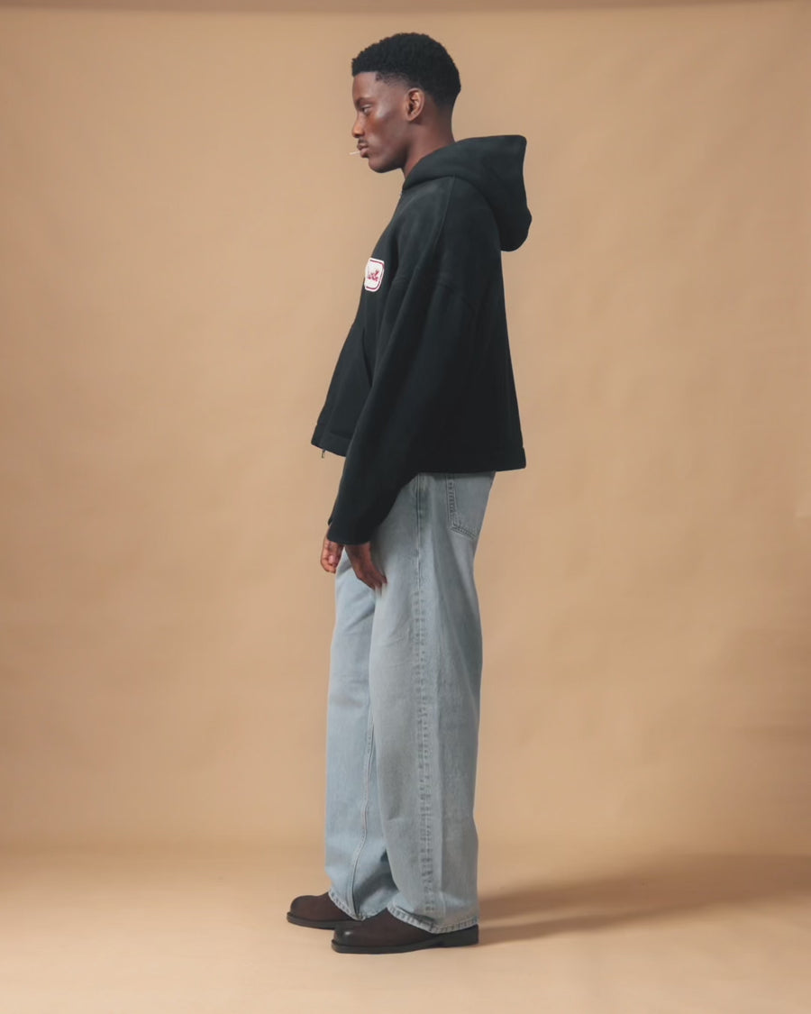 LEGACY PATCHWORK TITANWEAVE™ ZIP HOODIE - SUN FADED BLACK