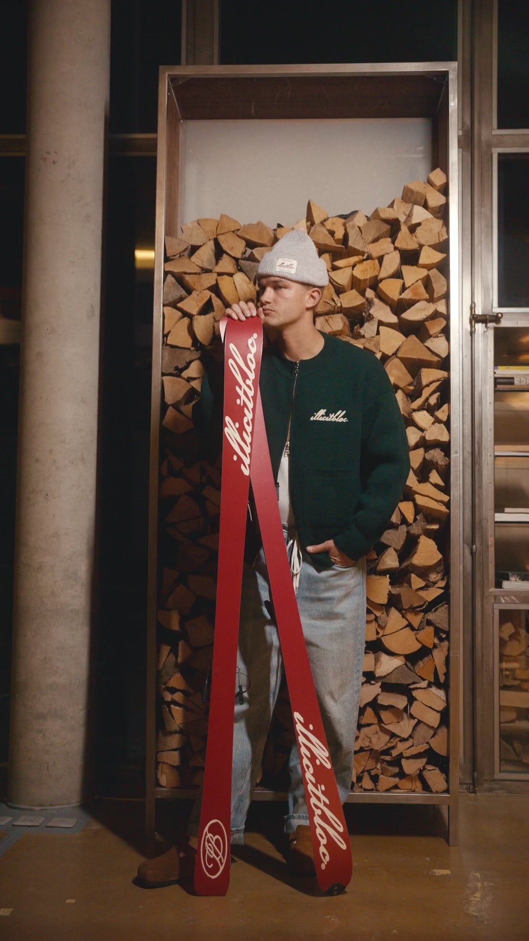 Chainstitch Knit Bomber - Tartan Green