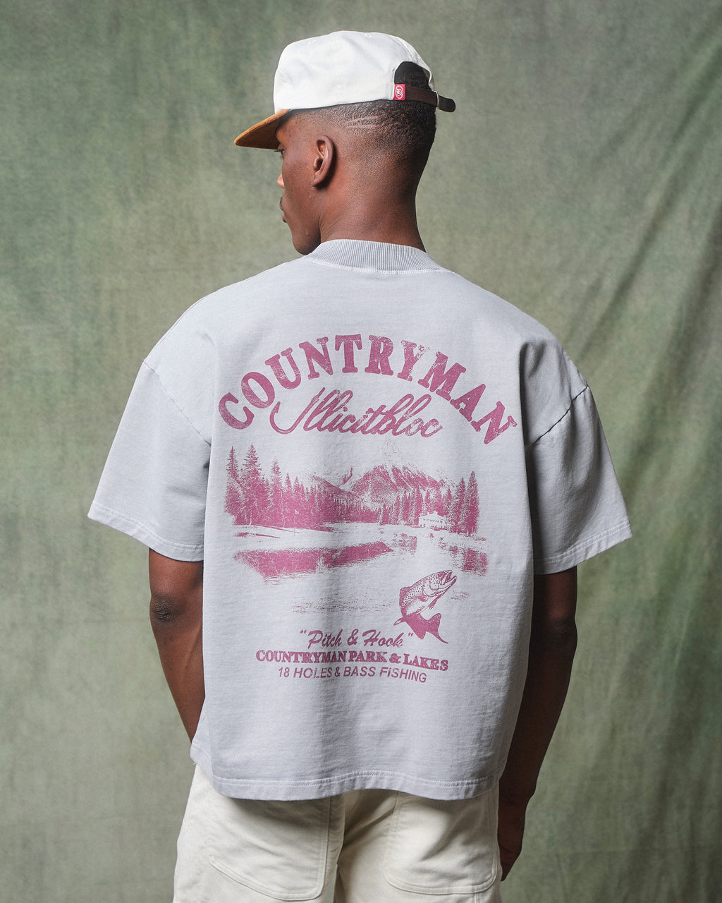 PITCH & HOOK POCKET T-SHIRT - POWDER GREY