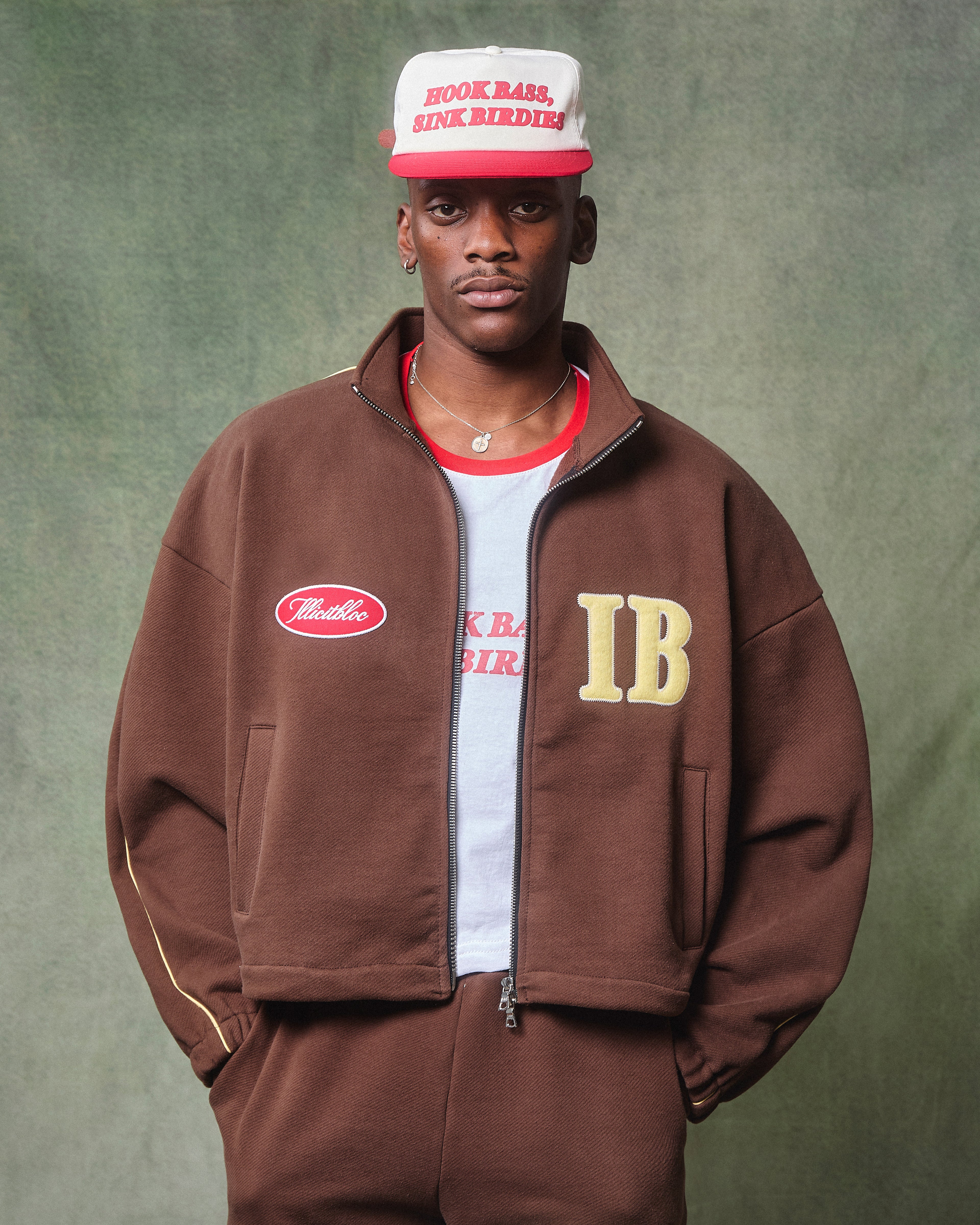 SPELLOUT TRACK JACKET - HICKORY