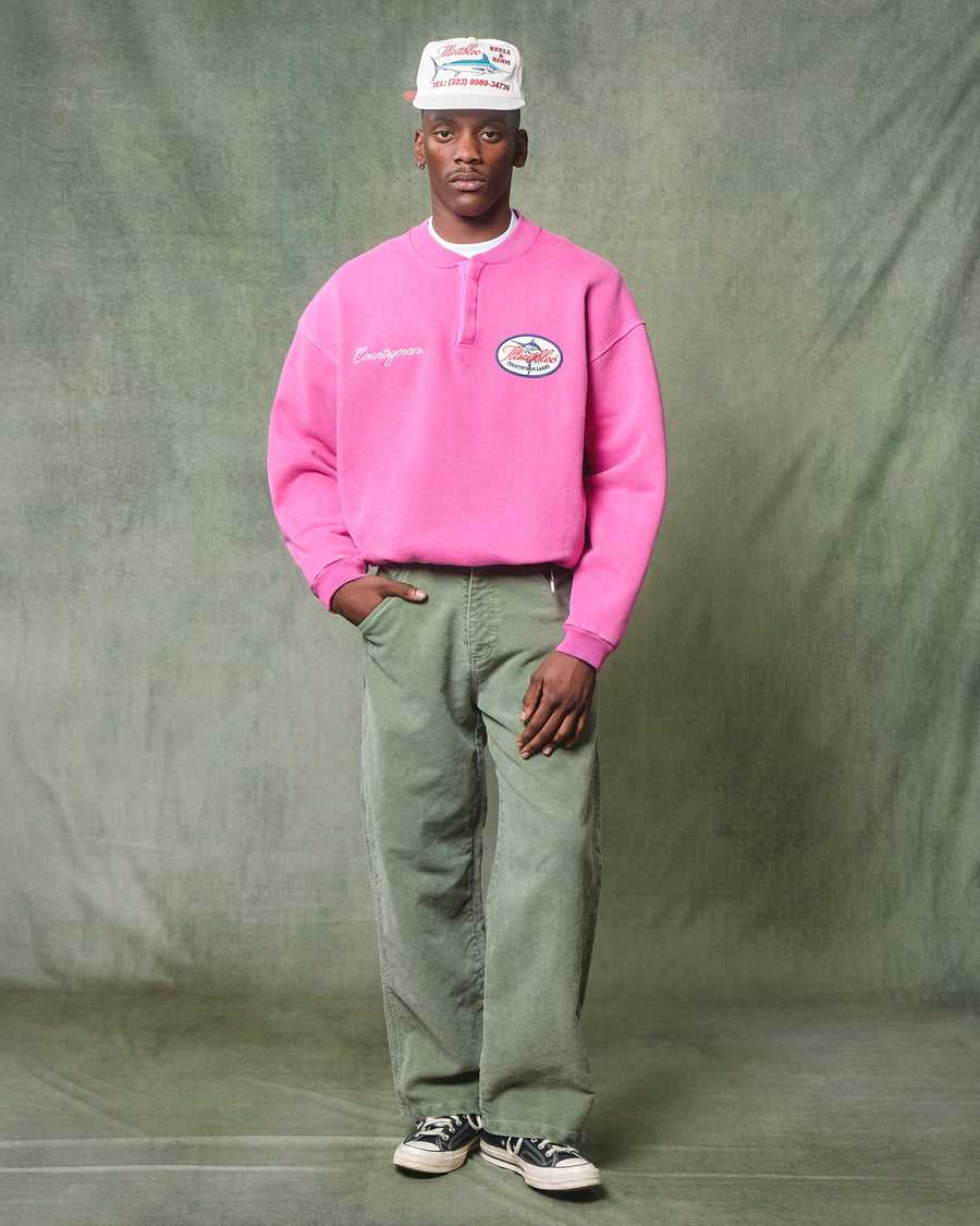 LAKES CREST HENLEY CREWNECK - PINK