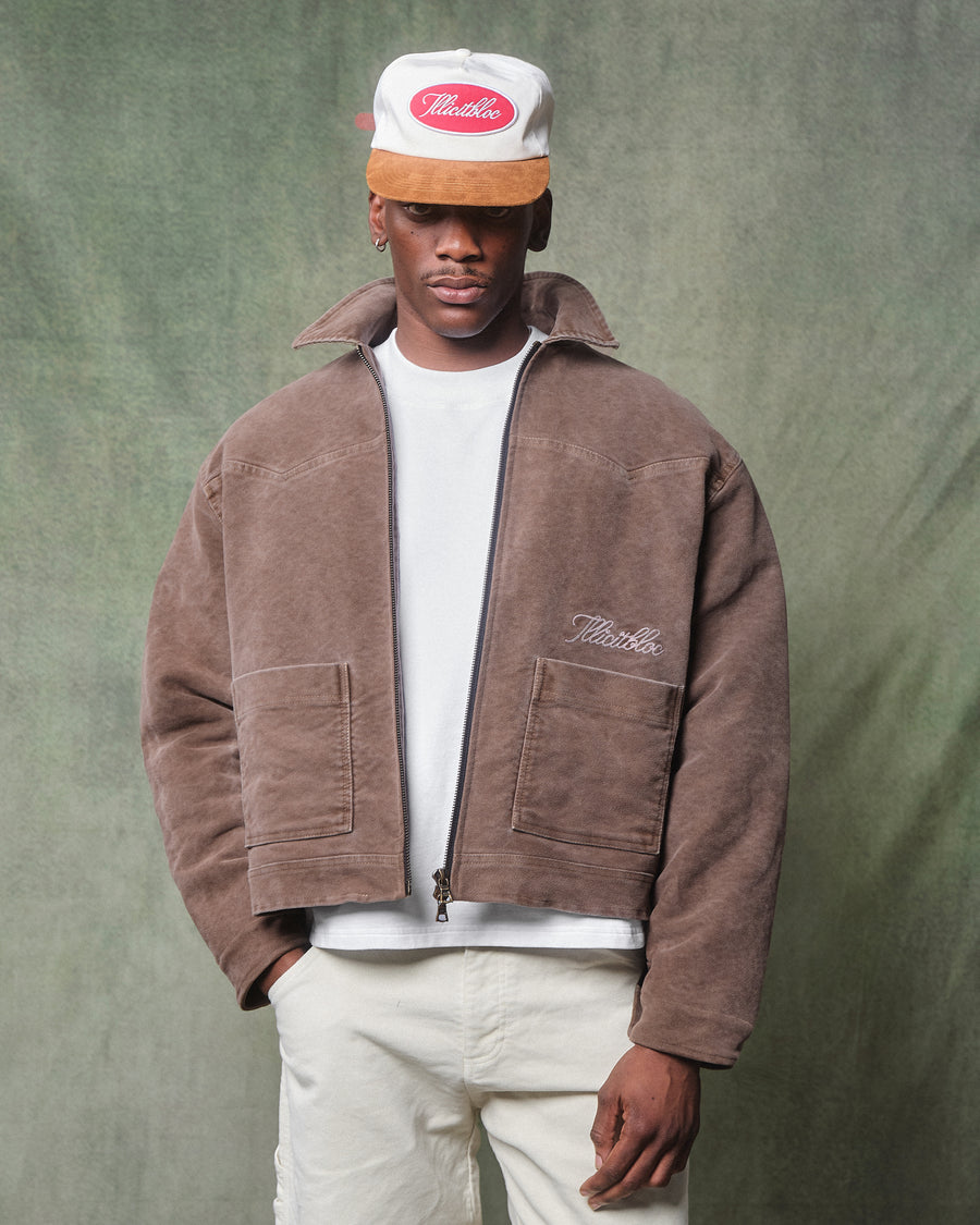 MOLESKIN TRUCKER JACKET - WASHED BROWN