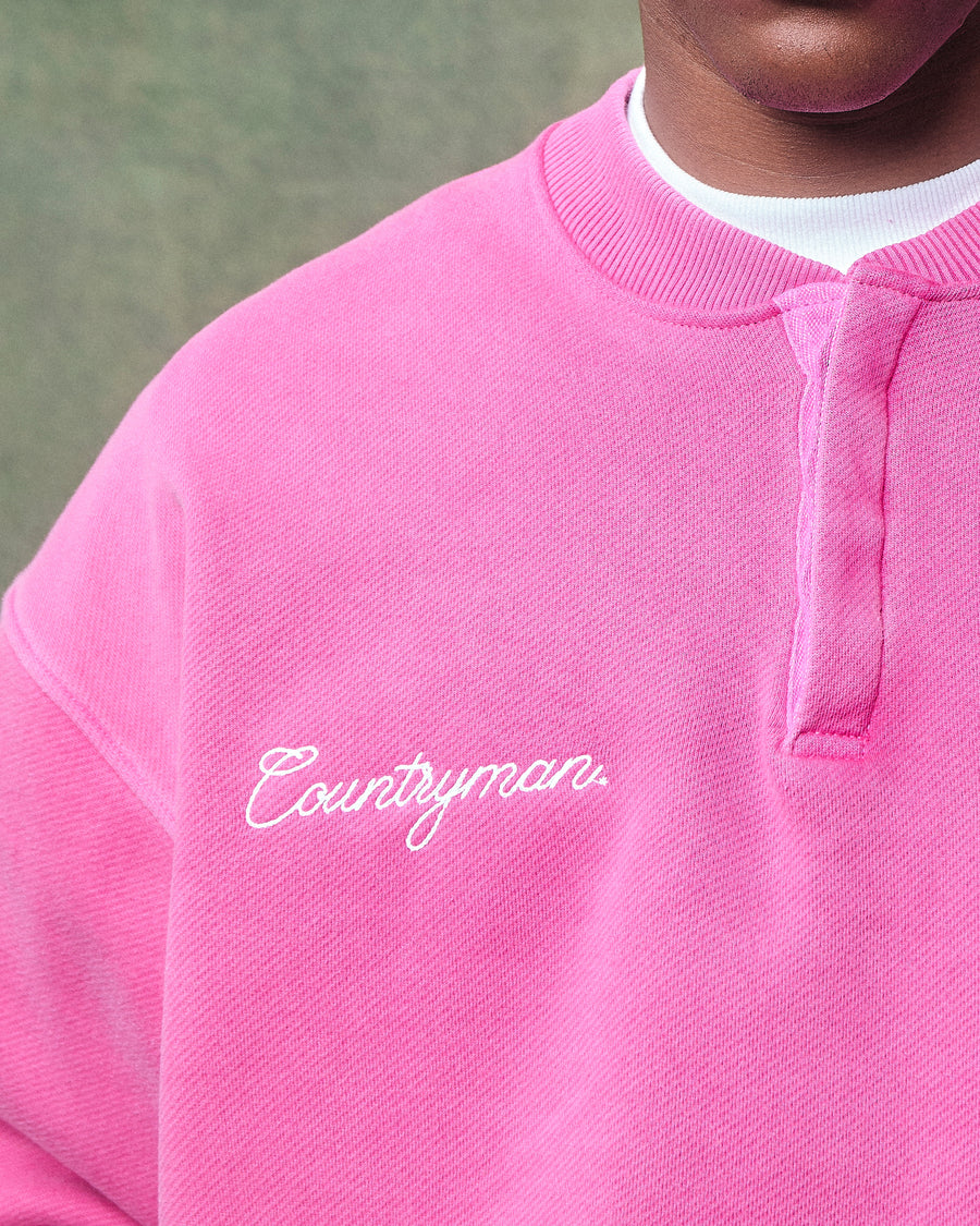 LAKES CREST HENLEY CREWNECK - PINK
