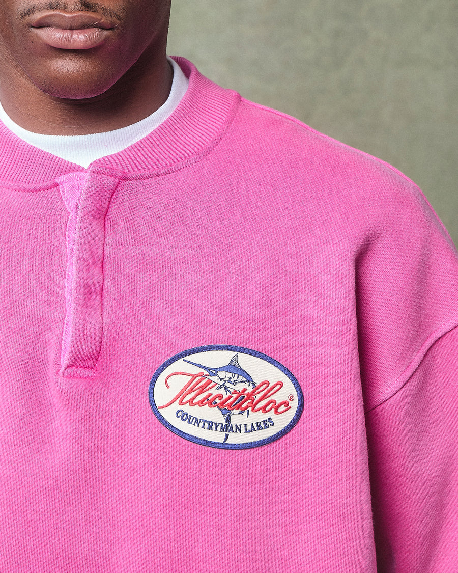 LAKES CREST HENLEY CREWNECK - PINK