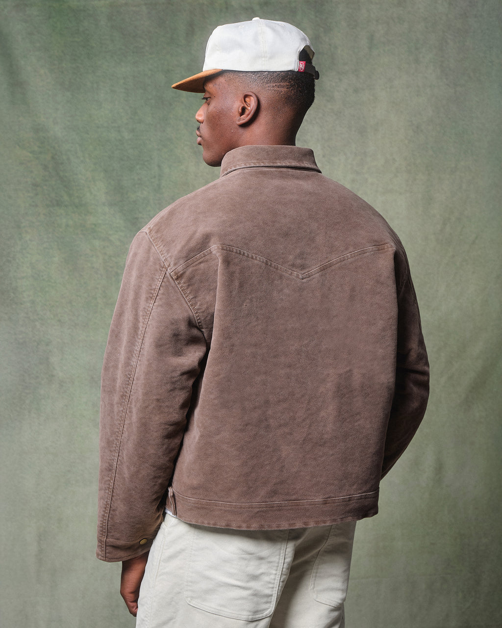 MOLESKIN TRUCKER JACKET - WASHED BROWN
