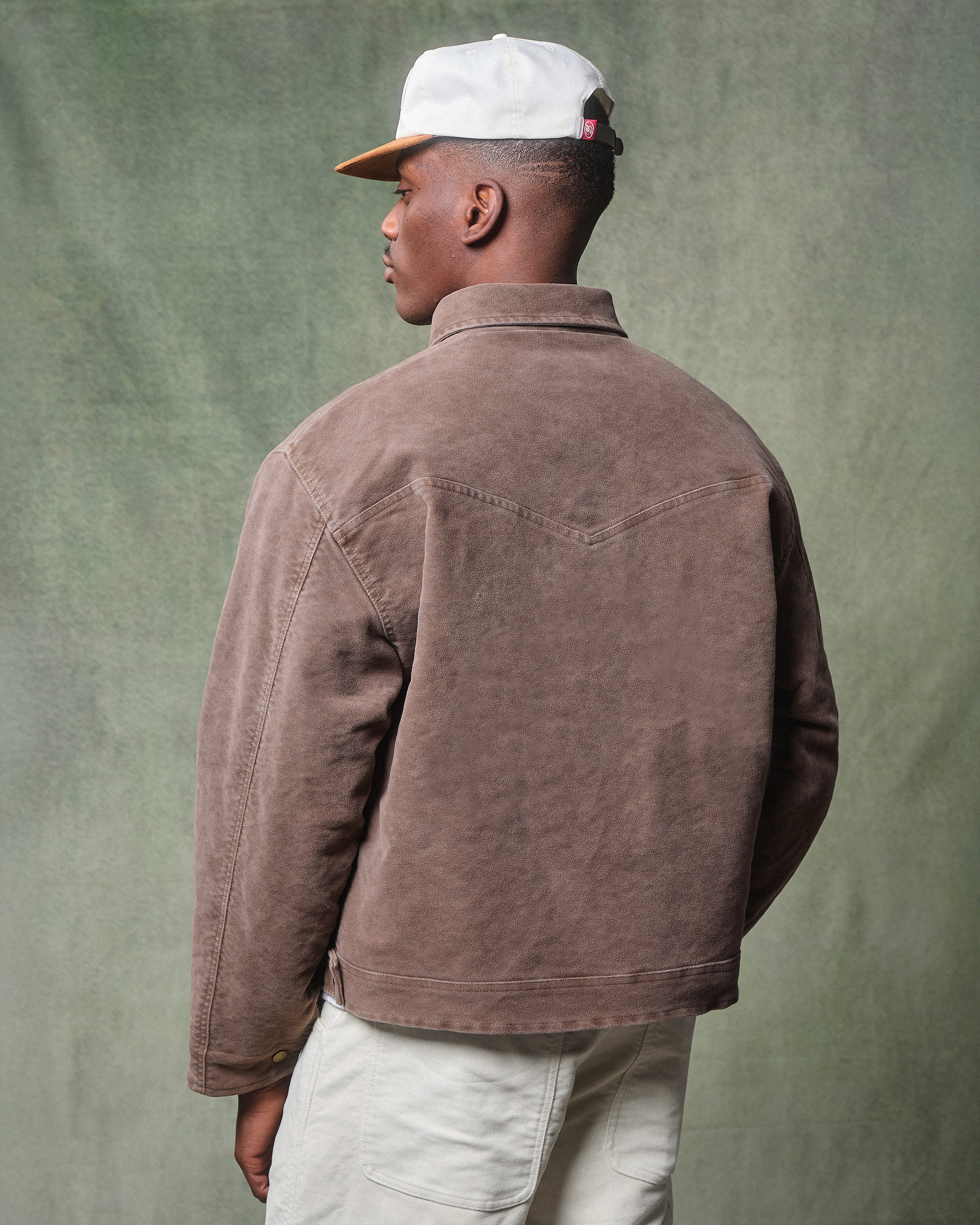 MOLESKIN TRUCKER JACKET - WASHED BROWN