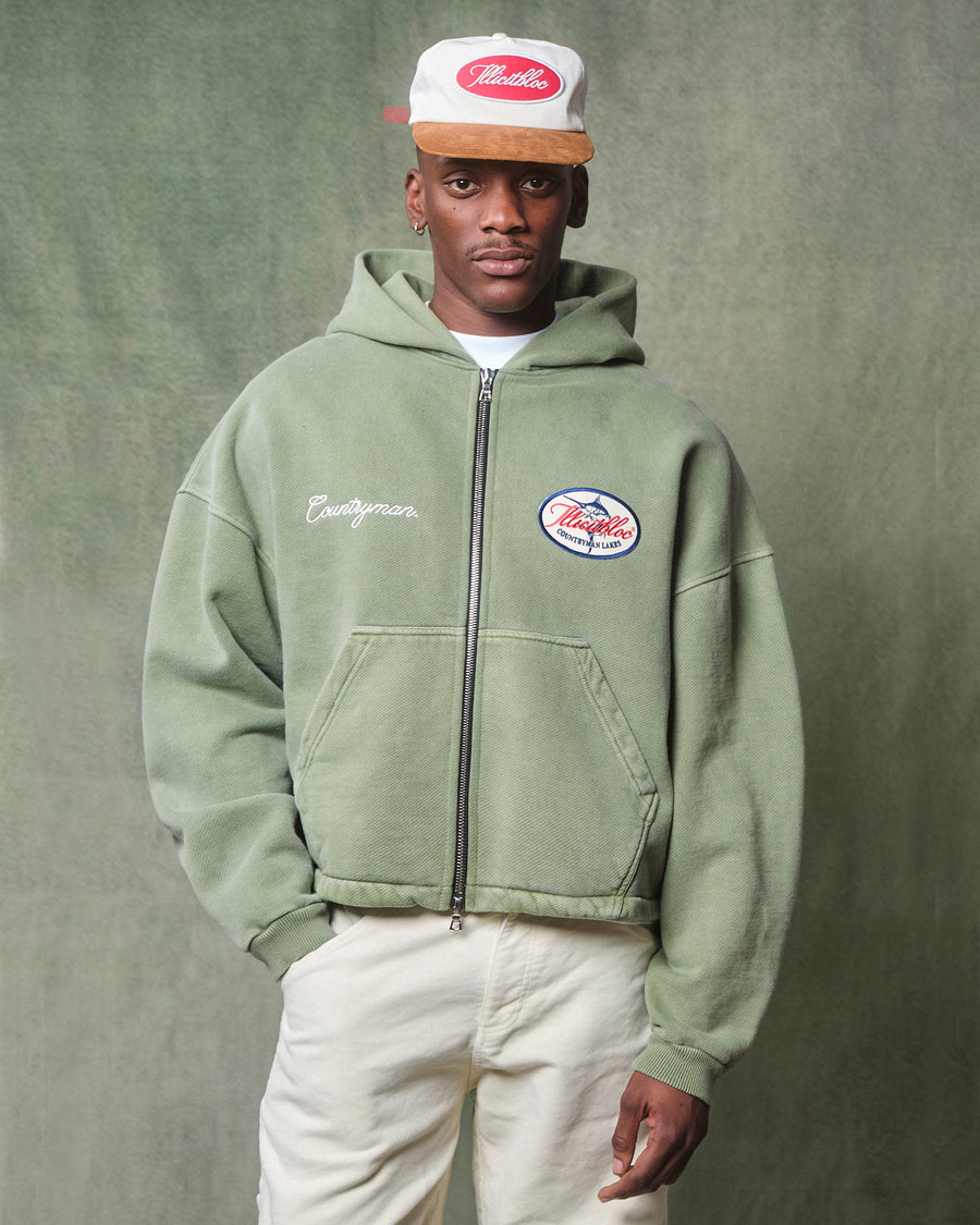 LAKES CREST ZIP HOODIE - MOSS GRAY