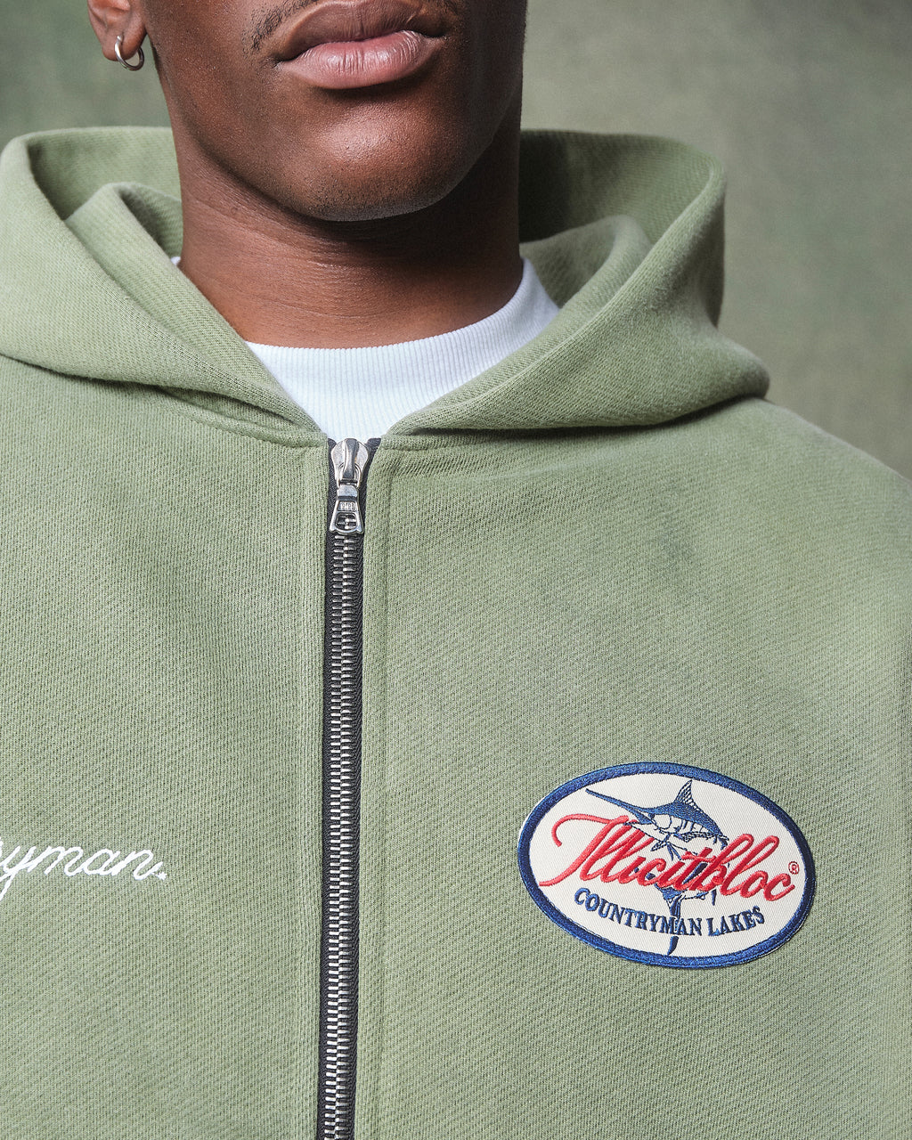 Lakes Crest Zip Hoodie - Moss Gray