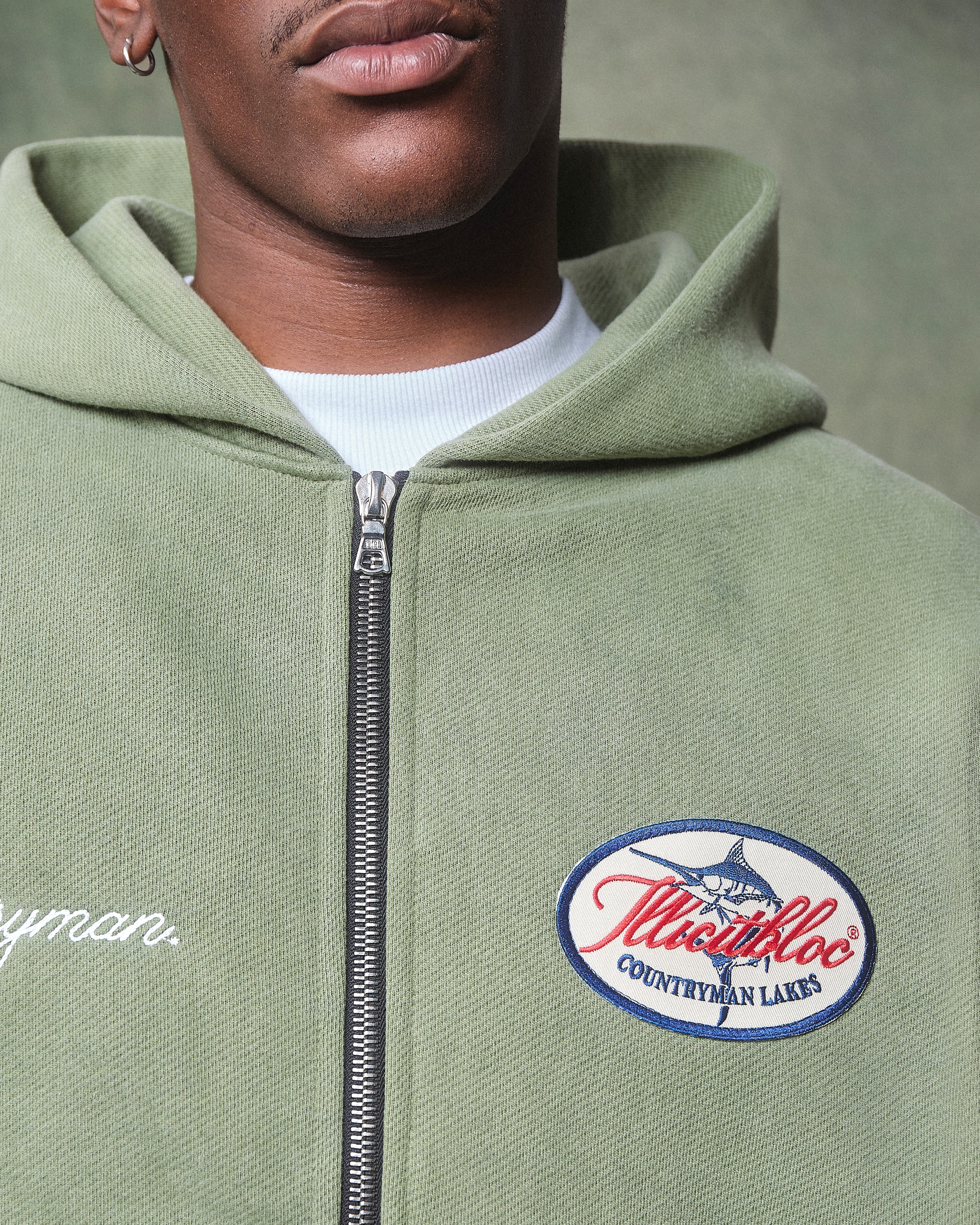 Lakes Crest Zip Hoodie - Moss Gray