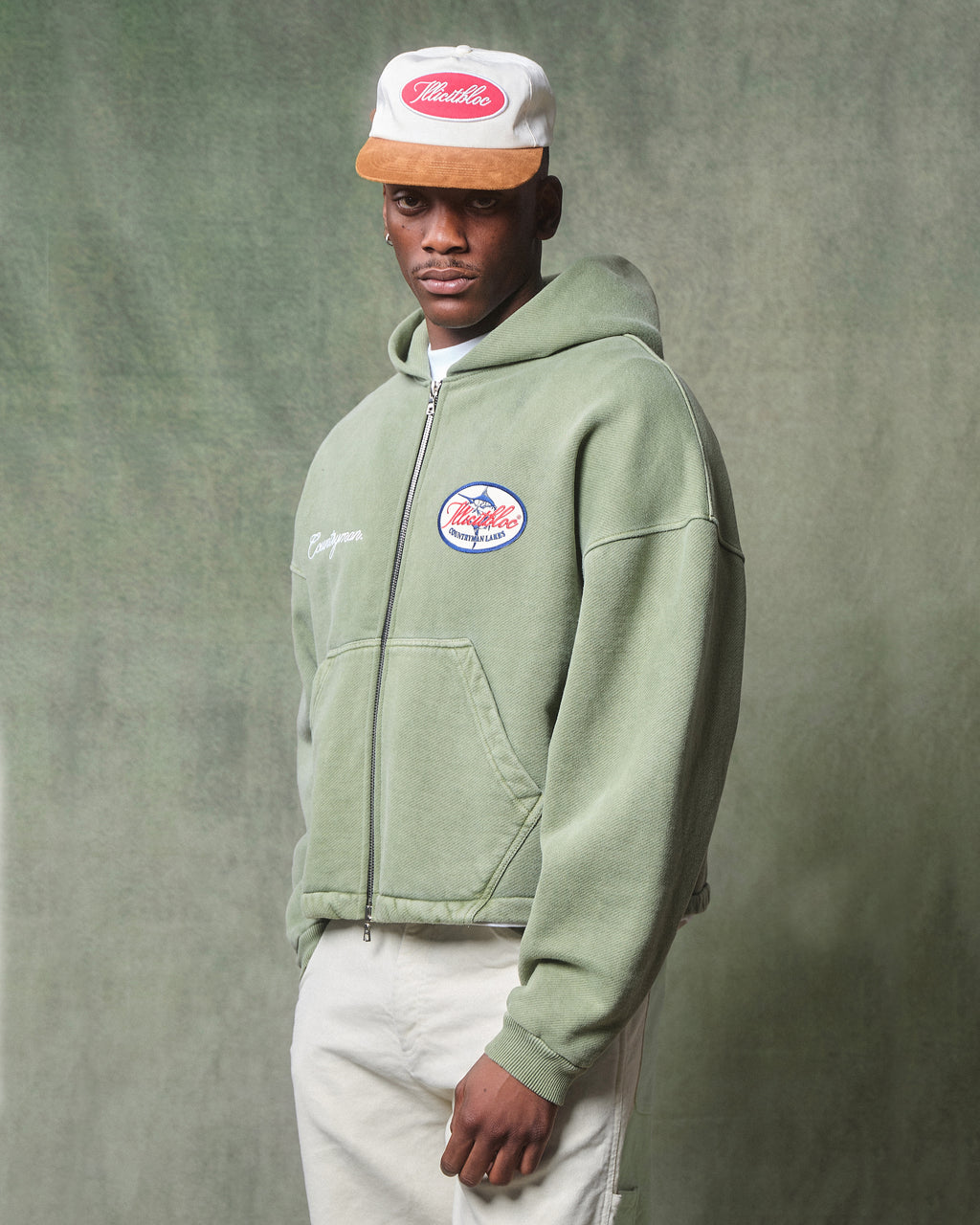 Lakes Crest Zip Hoodie - Moss Gray