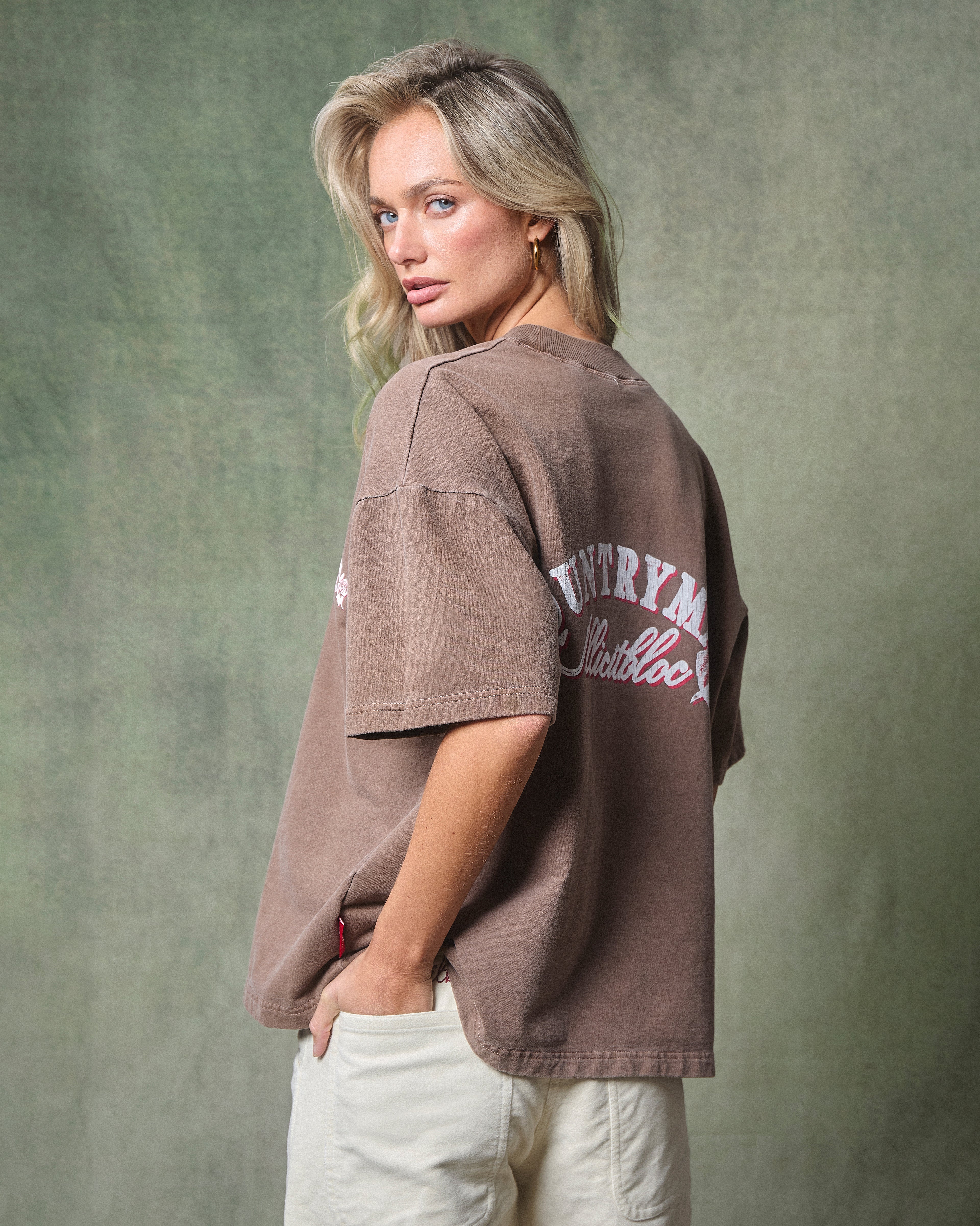 Hooked T-shirt - Washed Brown