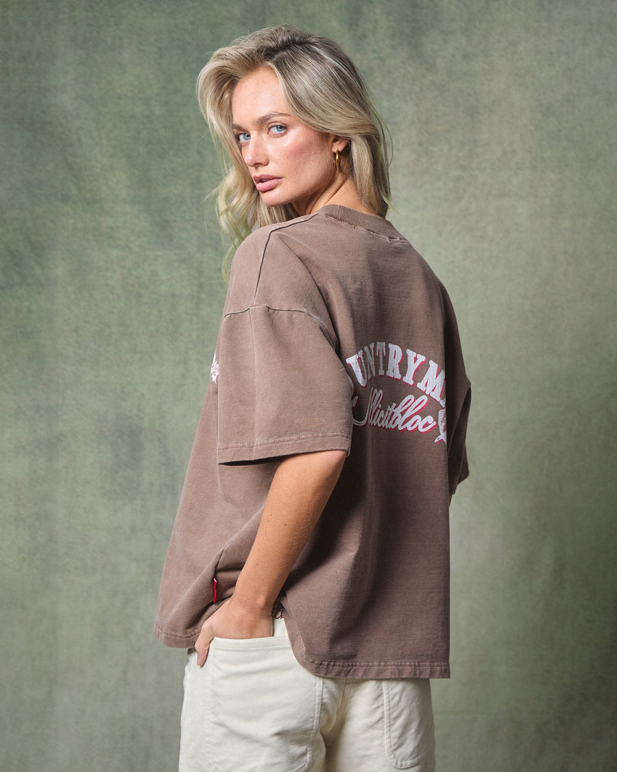 HOOKED T-SHIRT - WASHED BROWN