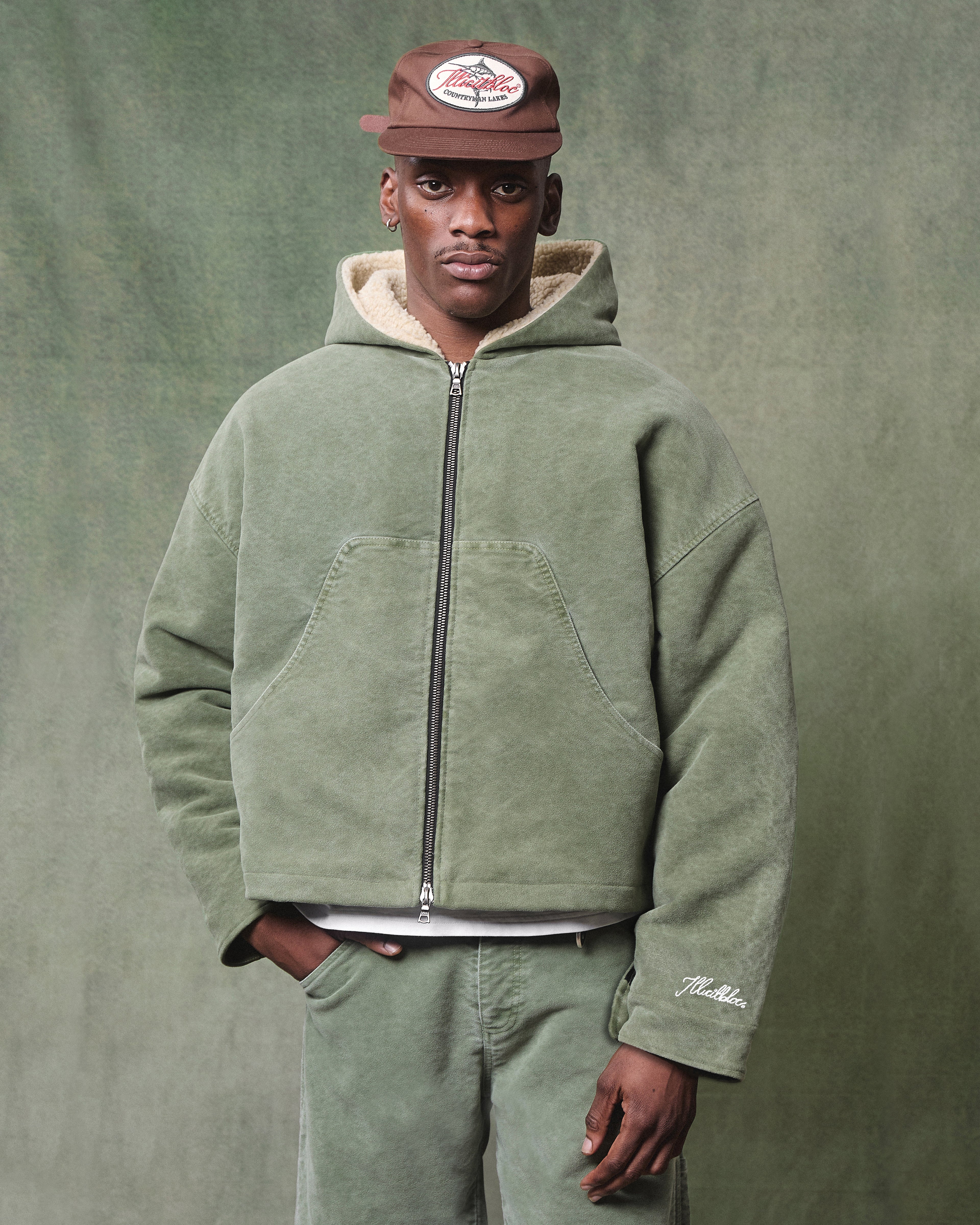 Angler Hooded Jacket - Moss Gray