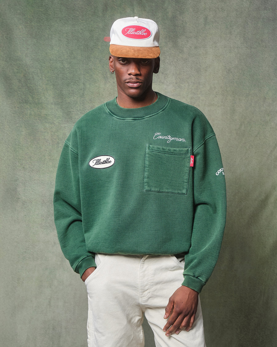 CLUBHOUSE POCKET SWEATSHIRT - HUNTER GREEN