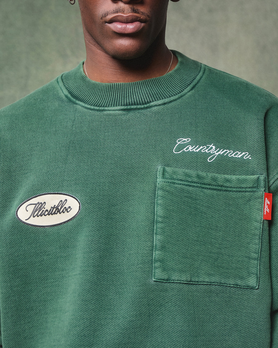 CLUBHOUSE POCKET SWEATSHIRT - HUNTER GREEN
