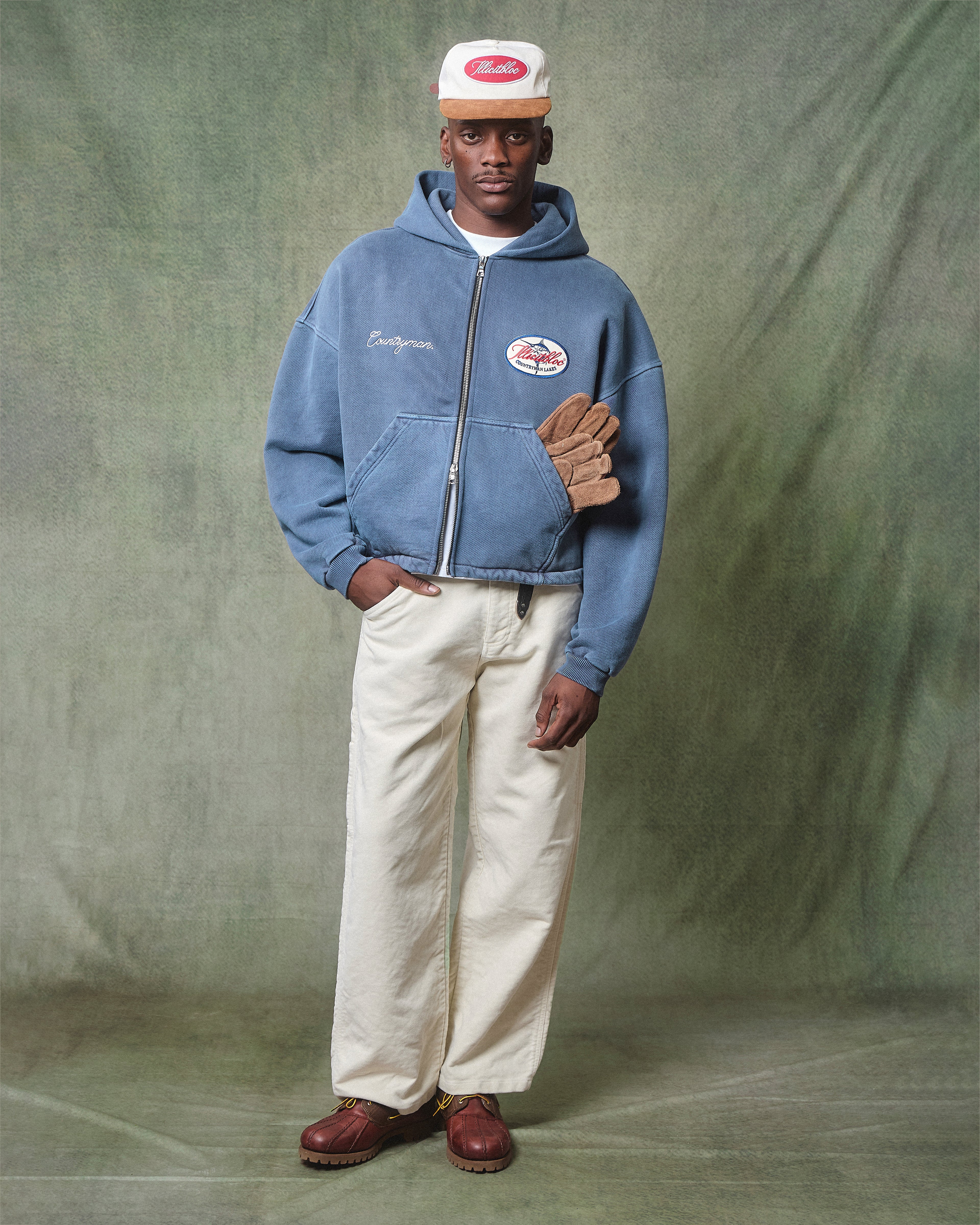 Lakes Crest Zip Hoodie - Washed Navy