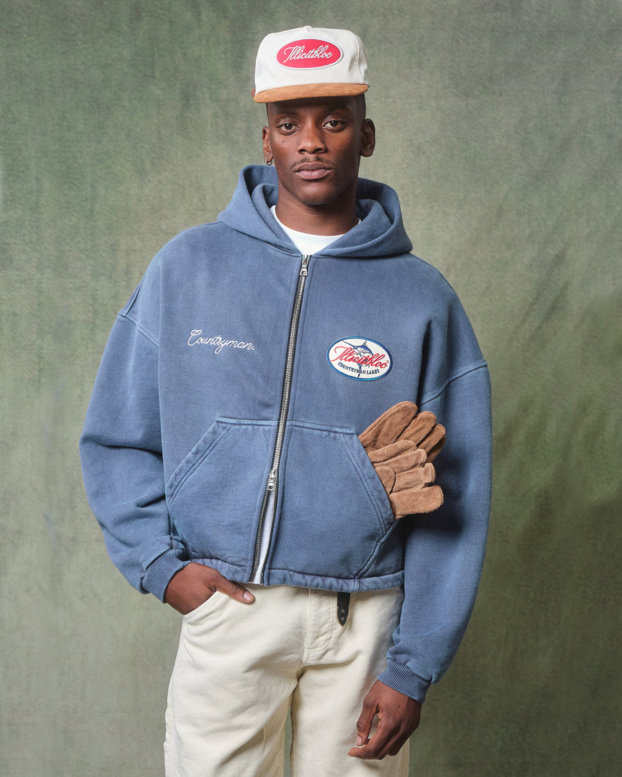 LAKES CREST ZIP HOODIE - WASHED NAVY