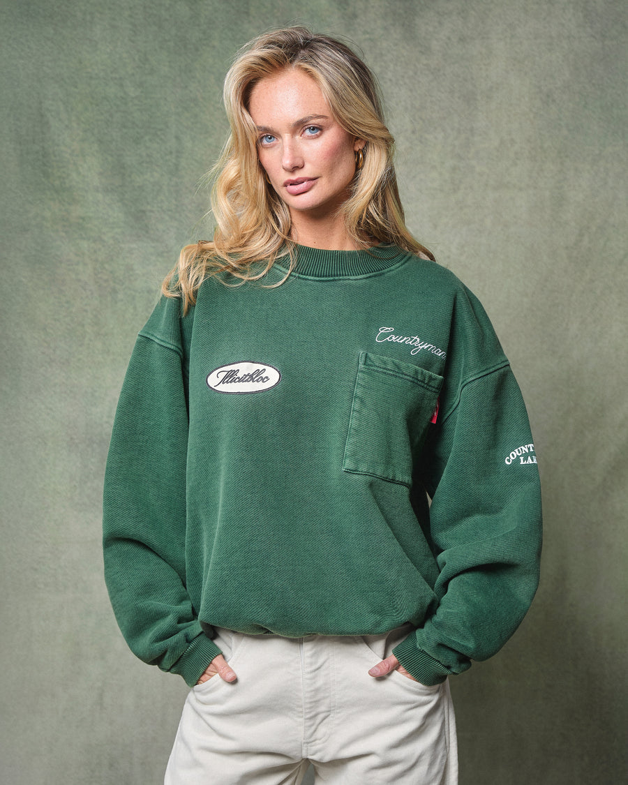 CLUBHOUSE POCKET SWEATSHIRT - HUNTER GREEN