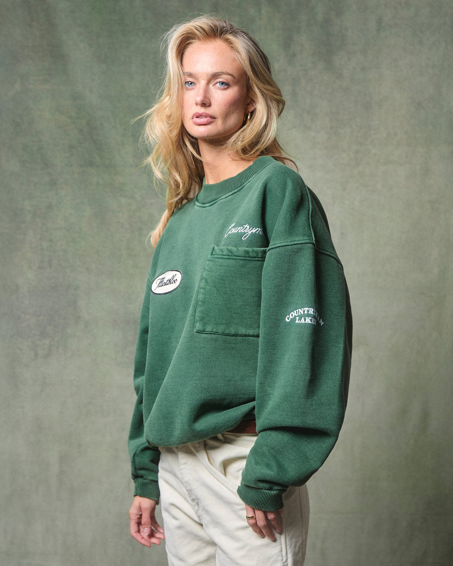 CLUBHOUSE POCKET SWEATSHIRT - HUNTER GREEN