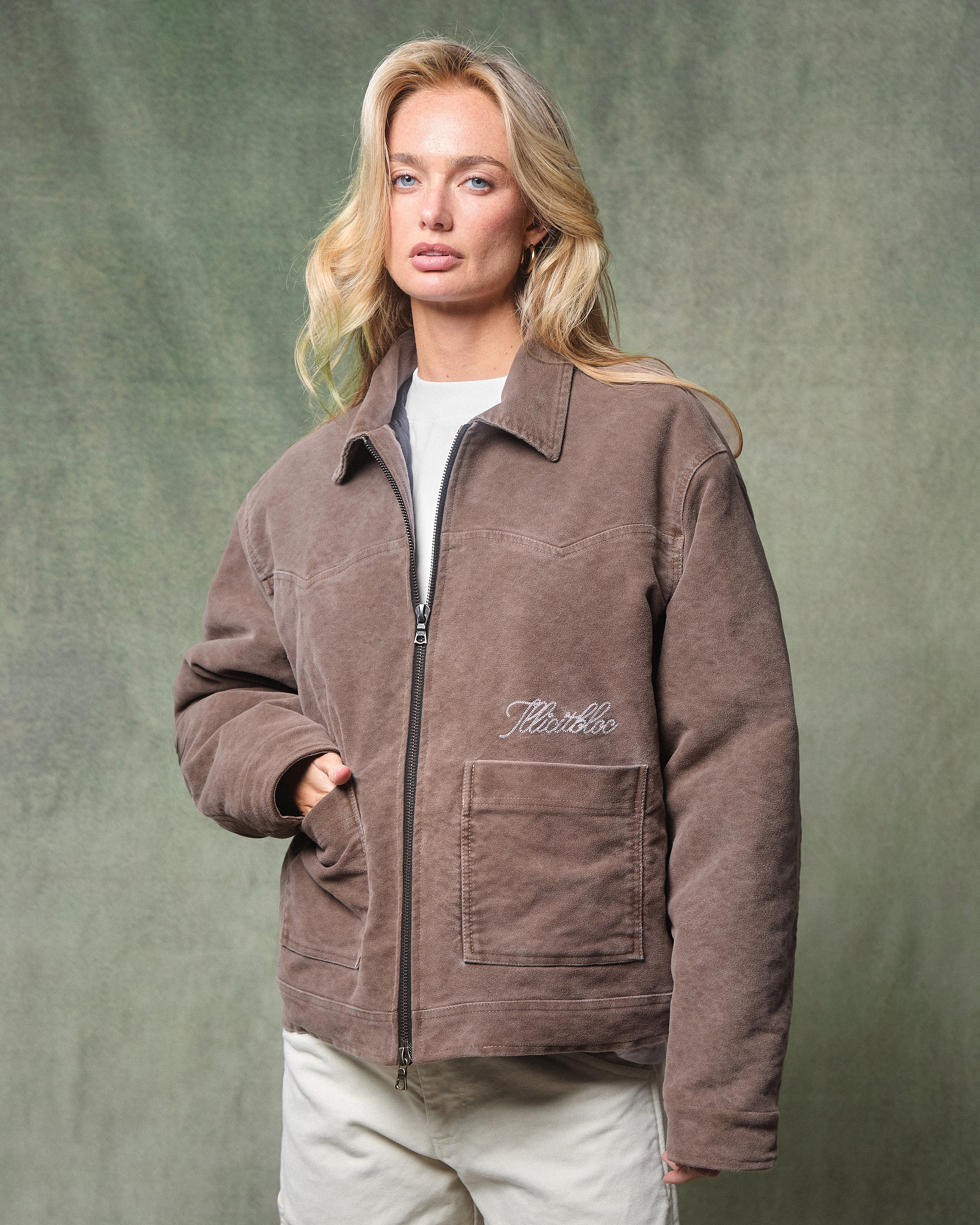 MOLESKIN TRUCKER JACKET - WASHED BROWN