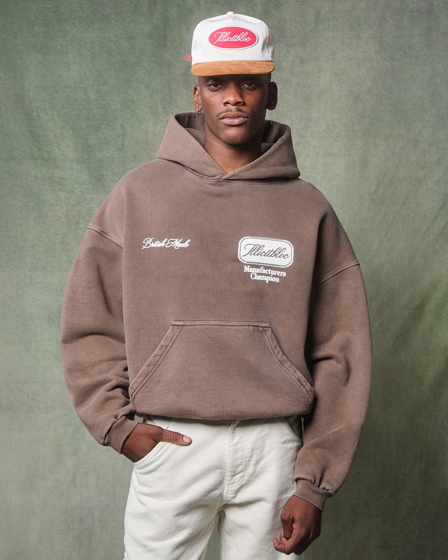 CHAMPION STAMP HOODIE - WASHED BROWN