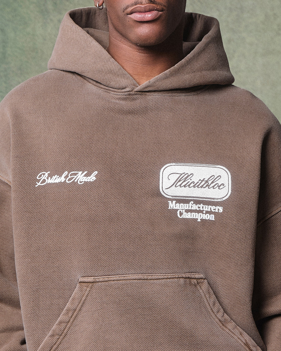 CHAMPION STAMP HOODIE - WASHED BROWN
