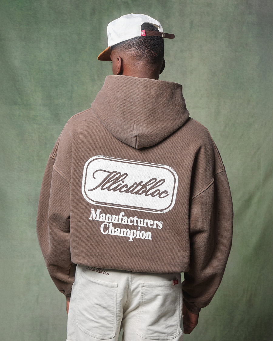 CHAMPION STAMP HOODIE - WASHED BROWN