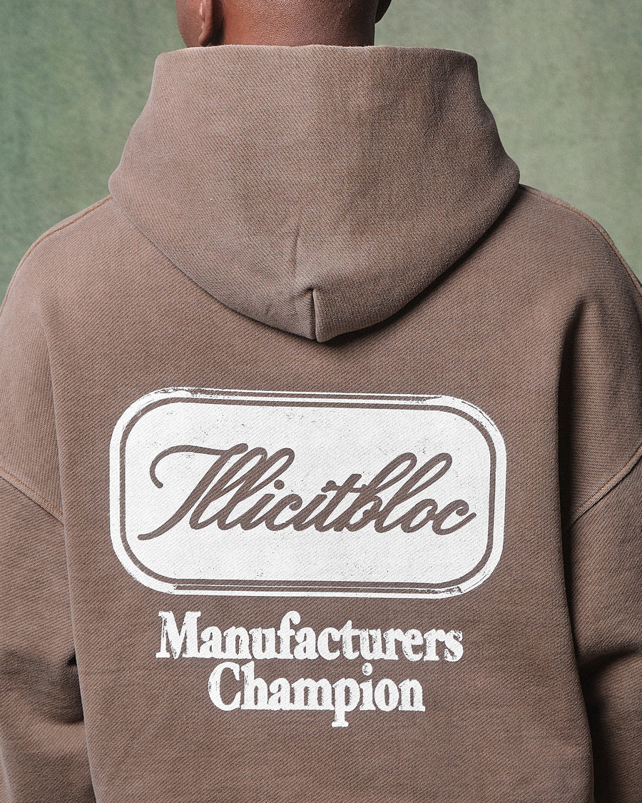 CHAMPION STAMP HOODIE - WASHED BROWN